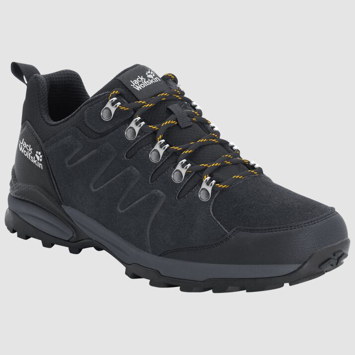 Botas Senderismo Jack Wolfskin Refugio Texapore Low Hombre Negros/Amarillos Mexico-1125896